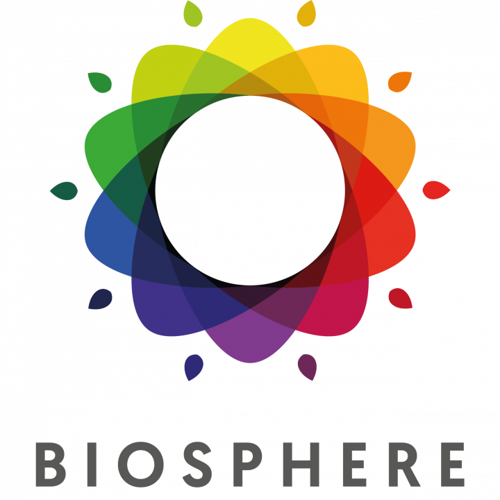 rainbow colored biosphere logo